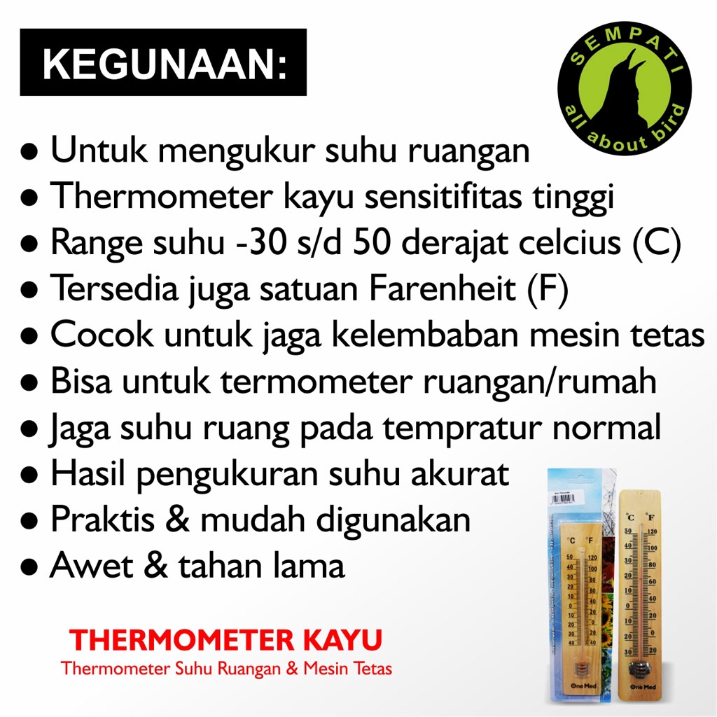 TERMOMETER KAYU ALAT PENGUKUR SUHU RUANGAN MESIN TETAS TELUR BURUNG AYAM  TERMO RAKSA DINDING TRMOKY | Shopee Indonesia