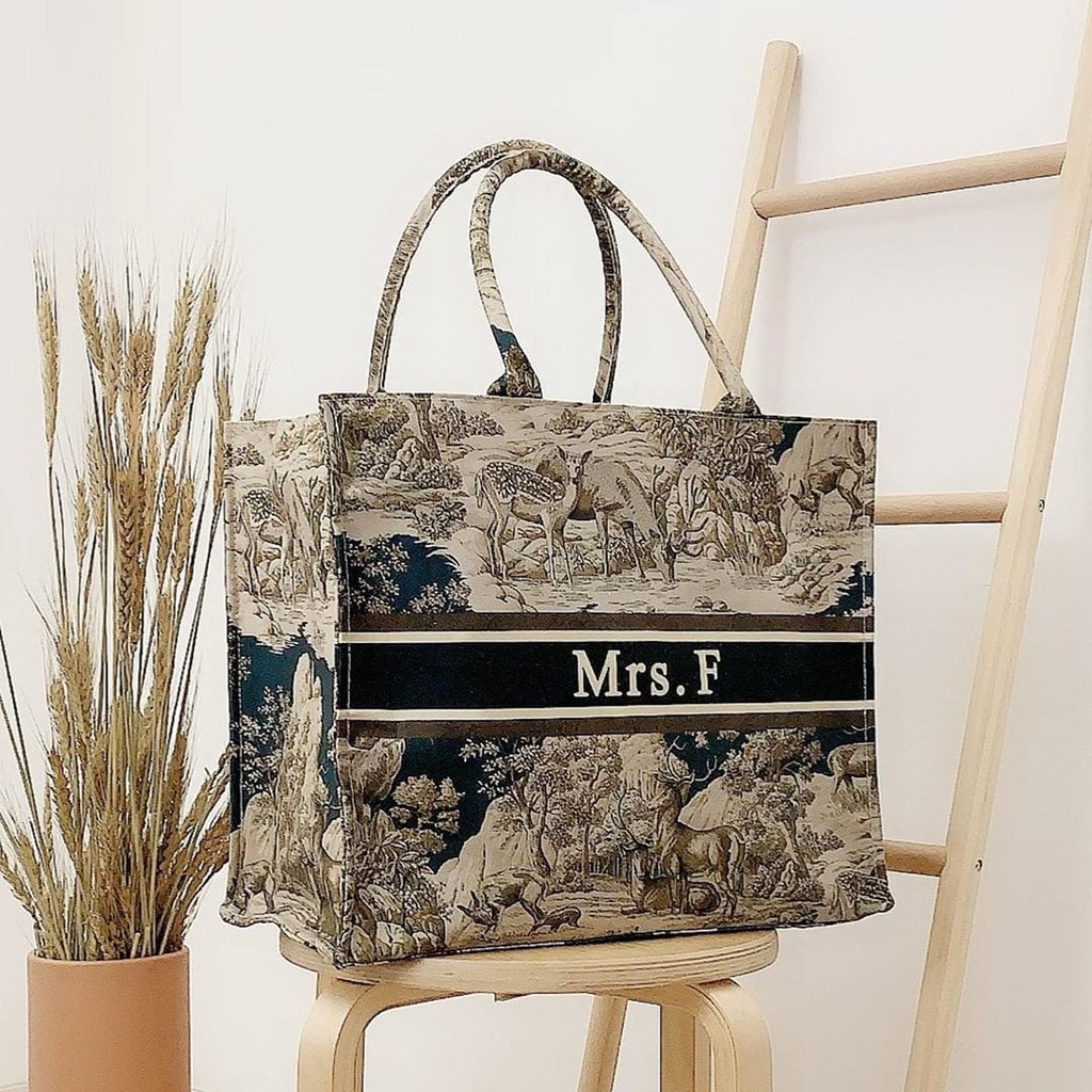 Shopee Tas antik dengan custom animal print warna hijau coklat