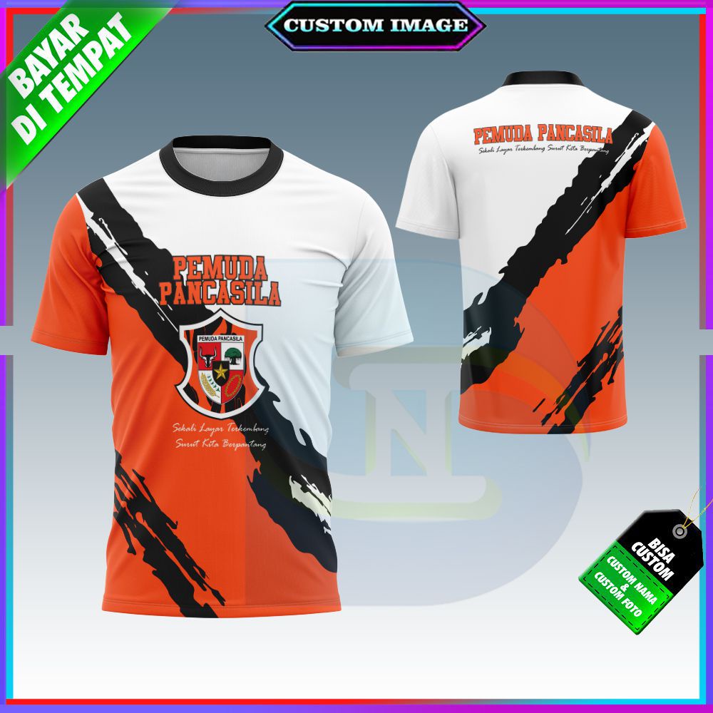 Jual Baju Kaos Pria Pemuda Pancasila Loreng Orange Terbaru 2022/ Jersey