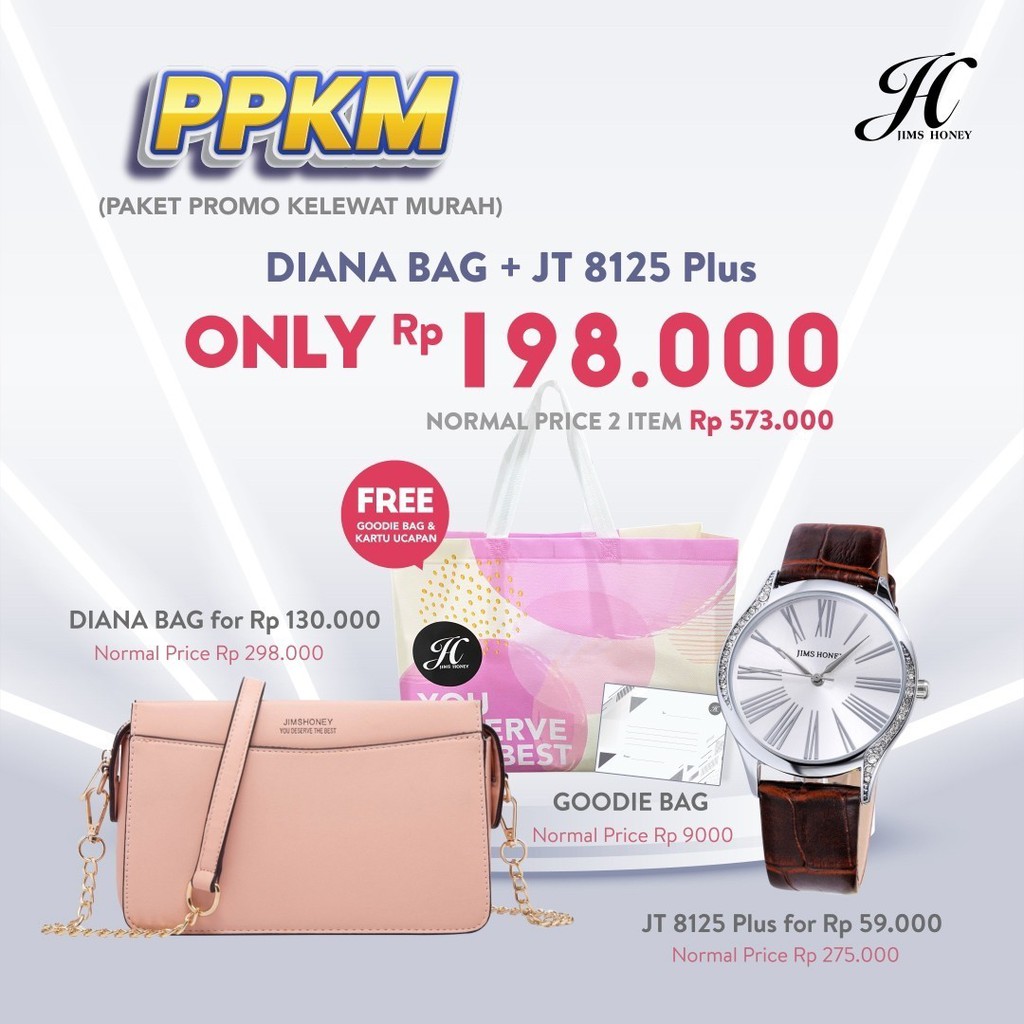 Promo PPKM Jims Honey JH Diana Sling Bag Tas Import Brand Lokal