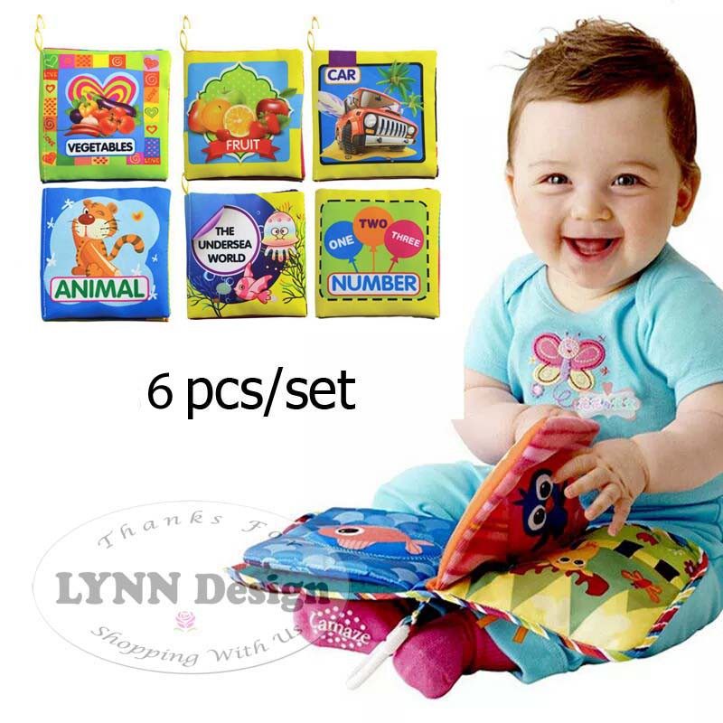 Jual Mainan Bayi Buku Kain Edukasi 6Pcs/Set - Baby Toy Book Set | Shopee Indonesia