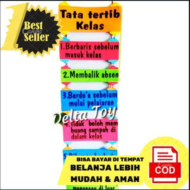 APE / HIASAN GANTUNG/DINDING TATA TERTIB KELAS PAUD / TK / HIASAN RUANG KELAS / ALAT PERAGA
