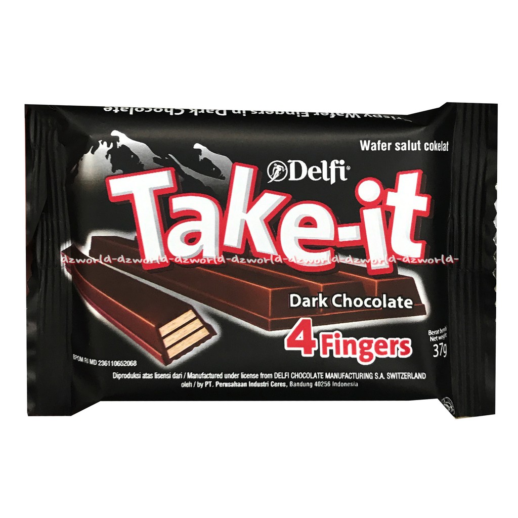 Jual Delfi Take It 4 Fingers Wafer 37Gr Dark Cokelat Coklat Rasa Premium Chocolate Delvi | Shopee Indonesia