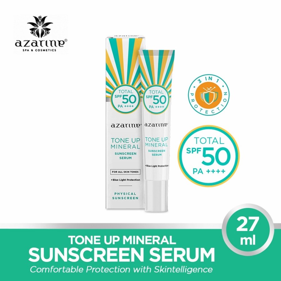 Jual AZARINE TONE UP MINERAL SUNSCREEN SERUM SPF 50 PA+++ PHYSICAL