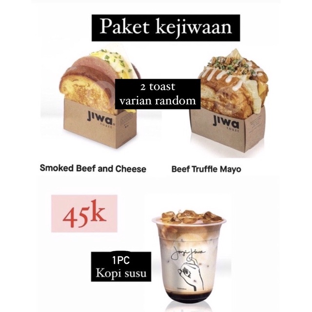 Jual Paket Jasder Go Food Kejiwaan Janji Jiwa 2 Toast Free Kopi Susu