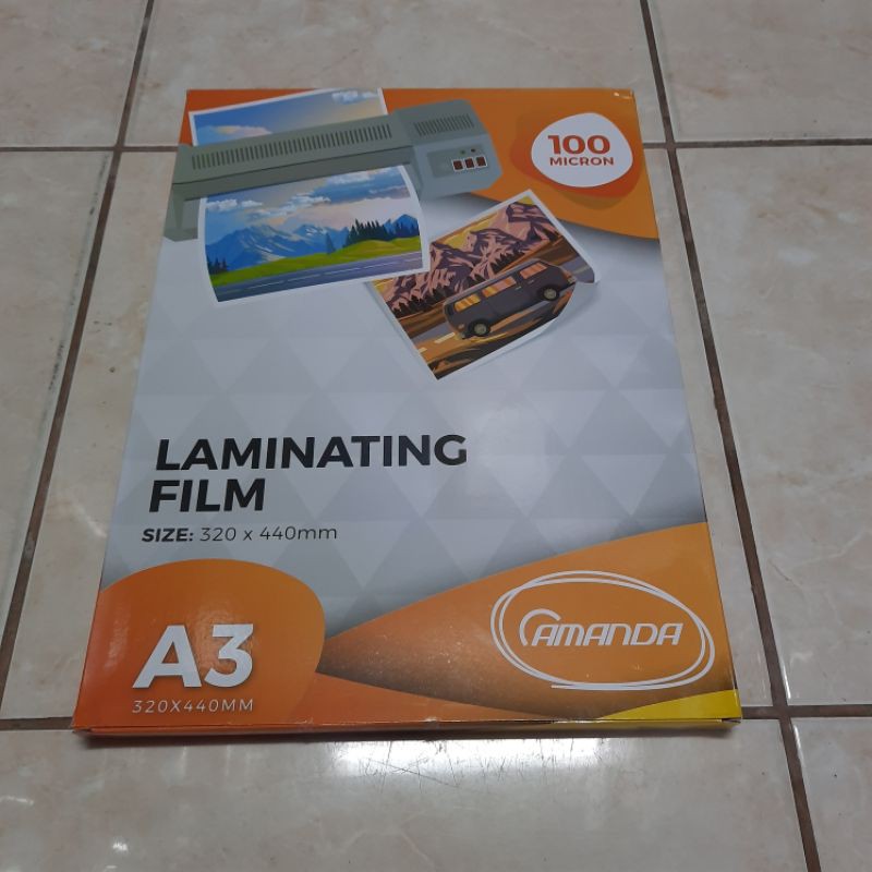 Jual (10 LEMBAR) Plastik Laminating A3 Amanda 100 Micron / Laminating