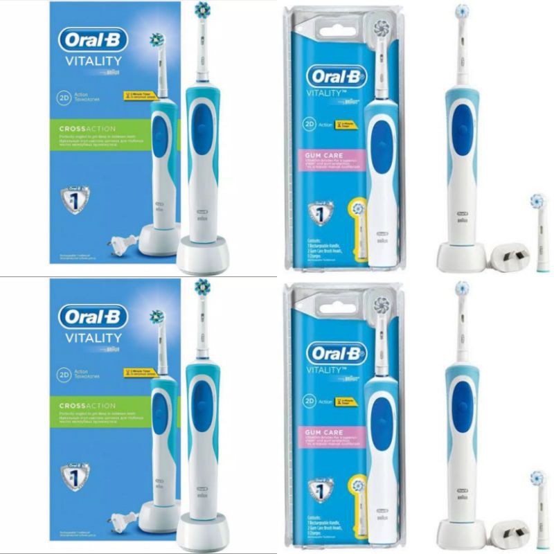 Jual Sikat Gigi Elektrik Oral B Vitality Cross Action, Vitality Gum Care Oral B | Shopee Indonesia