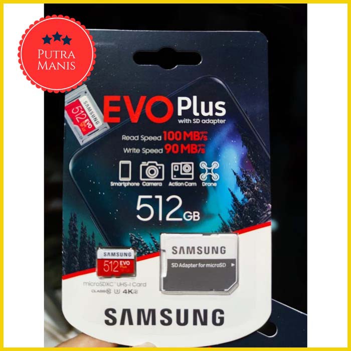 Jual Microsd Samsung 512Gb Evo Plus Class 10 Uhs-1 512 Gb Memory Memori Micro Sd Mikro Mikrosd Original | Shopee Indonesia