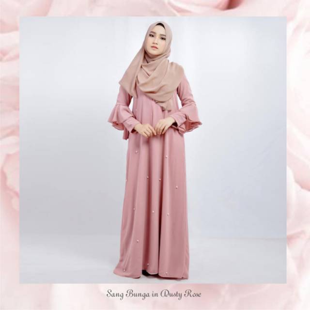 Preloved Gamis sang bunga by Puthic.id (dusty Rose) Shopee Indonesia