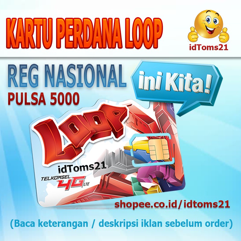 Grosir Kartu Perdana LOOP Telkomsel 4G LTE Pulsa 5000 Shopee Indonesia