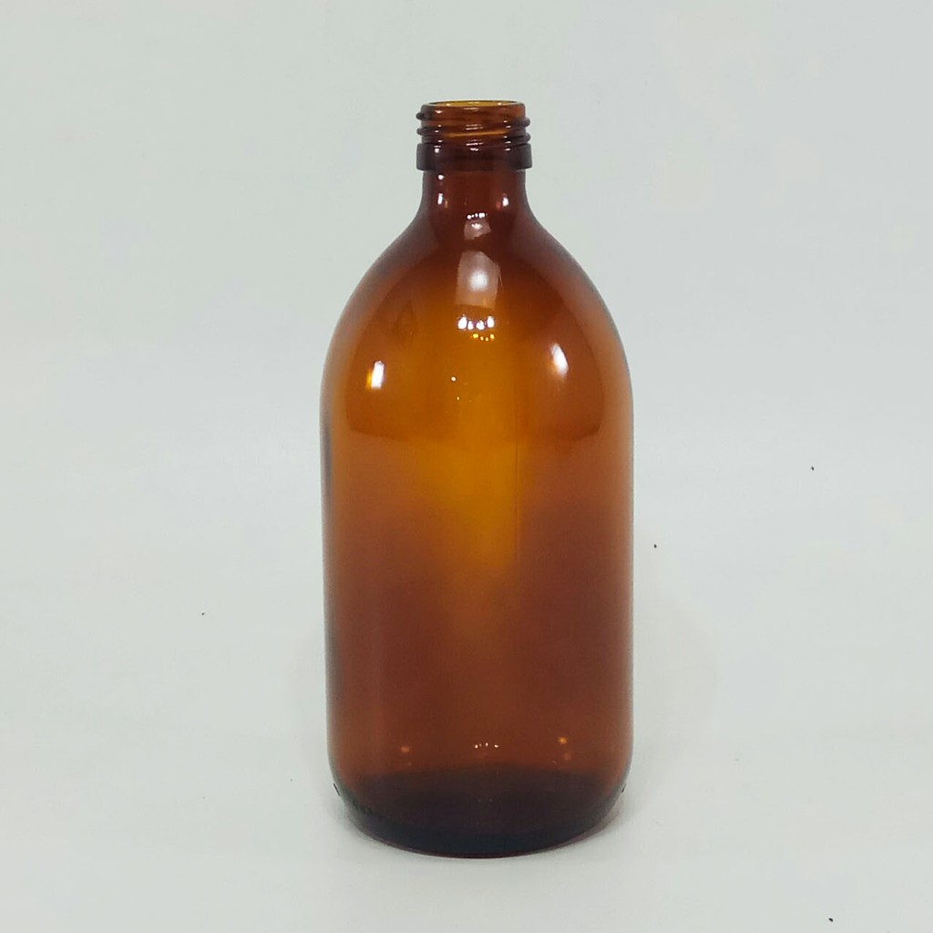 Jual Botol Kaca Coklat 500Ml. Threaded Bottle Amber Without Cap Pp 28. Normax | Shopee Indonesia