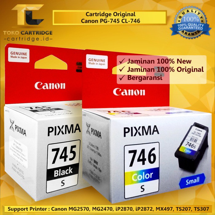 Cartridge Tinta Canon PG745s CL746s 1 SET Catridge PG 745s 746s 745 746 small Printer Mx497