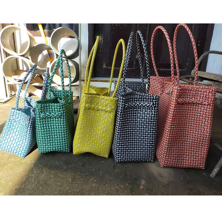 TAS JALI JALI (Size XS) / TAS ANYAMAN PLASTIK / TAS BELANJA MODIS/ TAS SERBAGUNA (KODE 9533