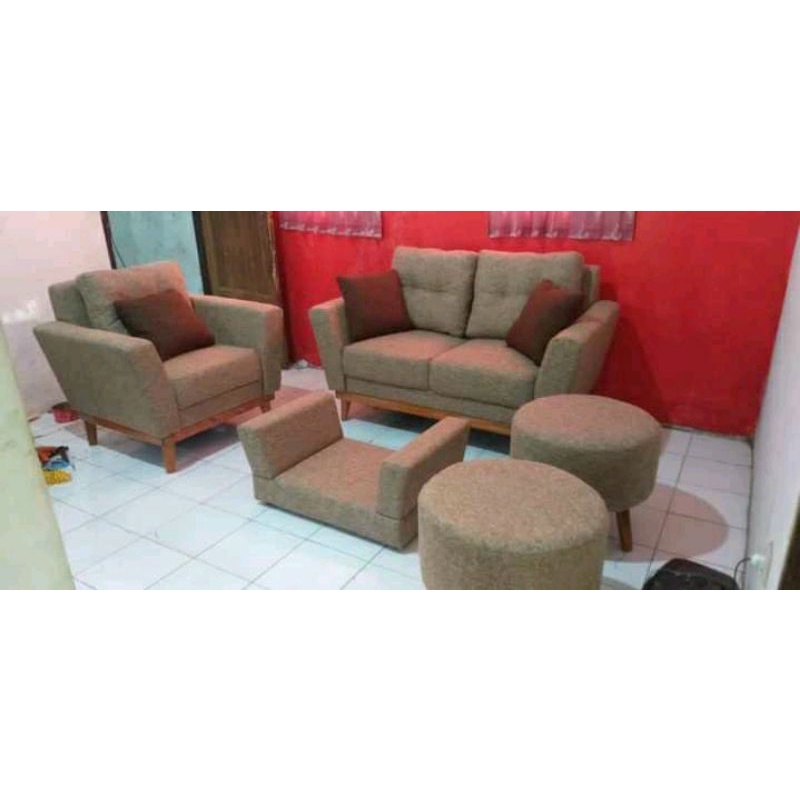 retro soffa Jual Soffa Minimalist Model Retro 21+Stool 2Pcs +Meja Indonesia|Shopee Indonesia