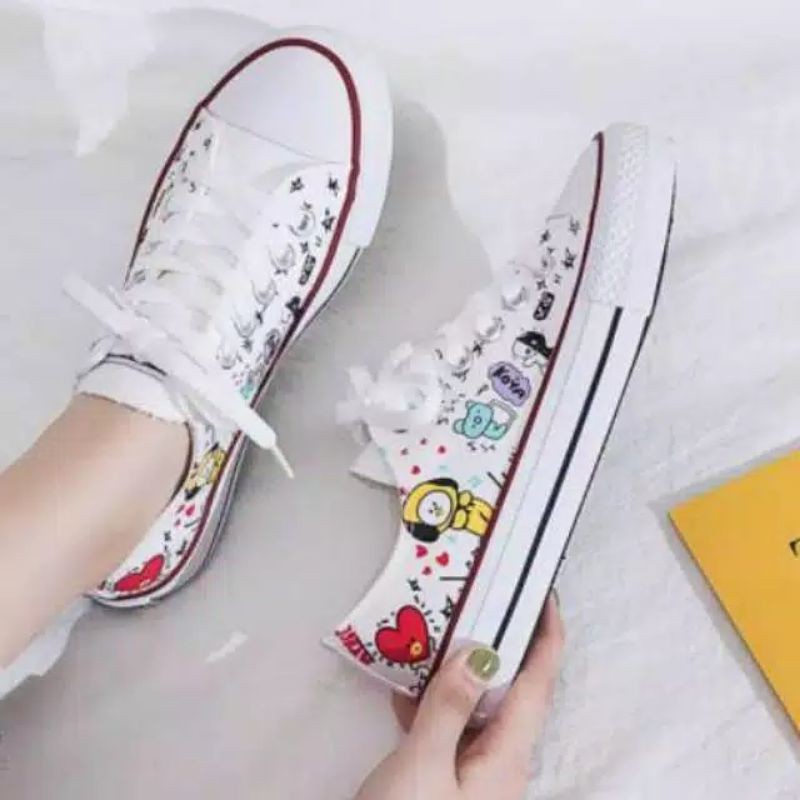 Jual Sepatu BTS bt21 karakter converse sepatu anak perempuan bts sepatu