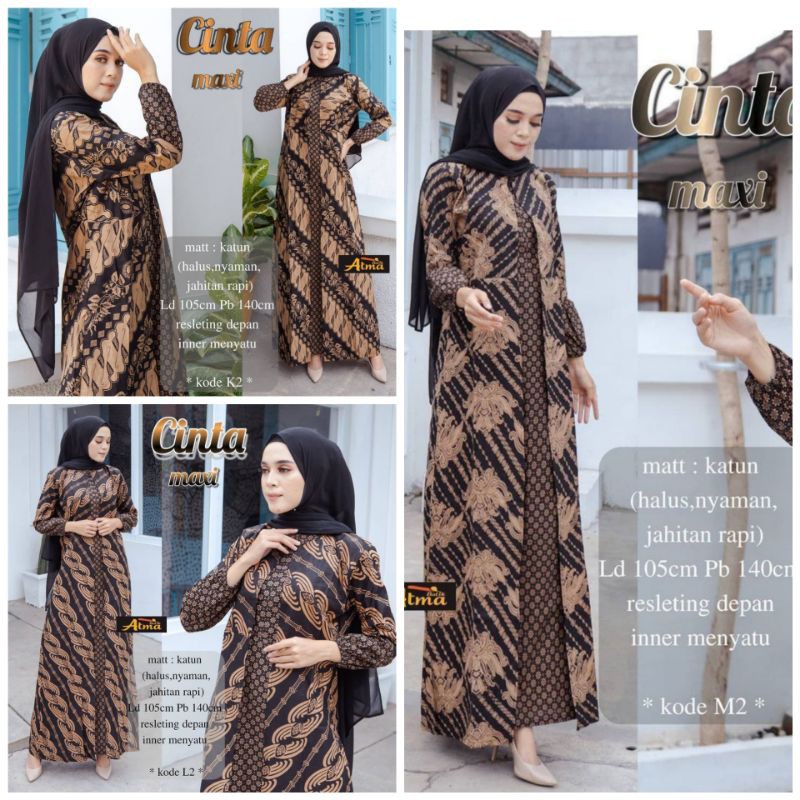 Jual Cinta Maxi Gamis Cardy Batik Warna Coklat Muda Mix Coklat Tua Anak Muda Ootd Kondangan Modern Jumbo | Shopee Indonesia