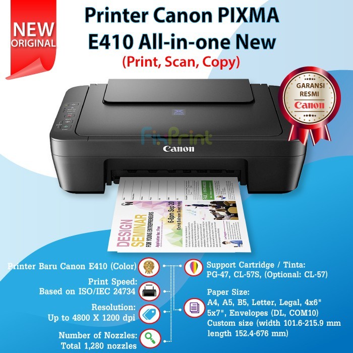 Jual Canon Printer Pixma E410 All In One Printer Canon E 410
