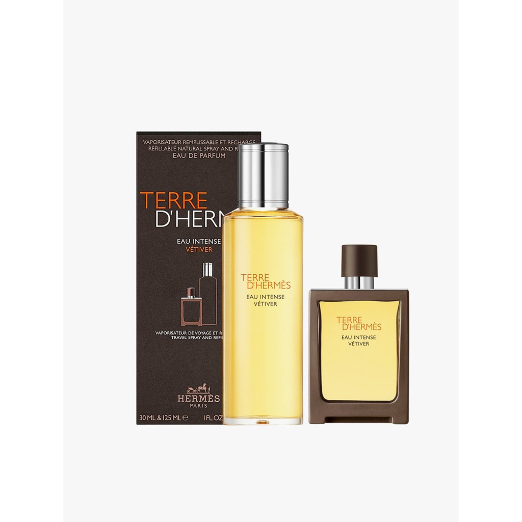 Jual Hermes Hermes Terre D'hermes Eau Intense Vetiver Eau De Parfum 30 Ml + Eau De Parfum 125 Ml Refill | Shopee Indonesia