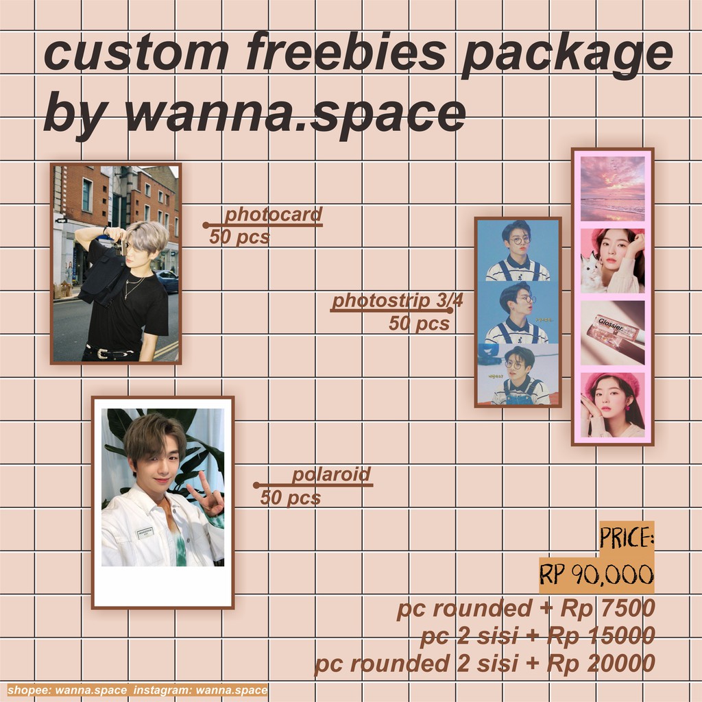 CUSTOM FREEBIES CUSTOM PRINTS KPOP (PACKAGE) Shopee Indonesia