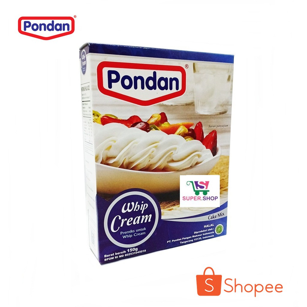 PONDAN Whip Cream / Whipping Cream. Premiks Bubuk Instan Krim Kue 150