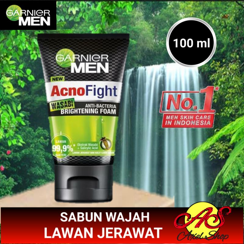 Jual Garnier Men Acno Fight Wasabi AntiBacteria Brightening Foam 100ml