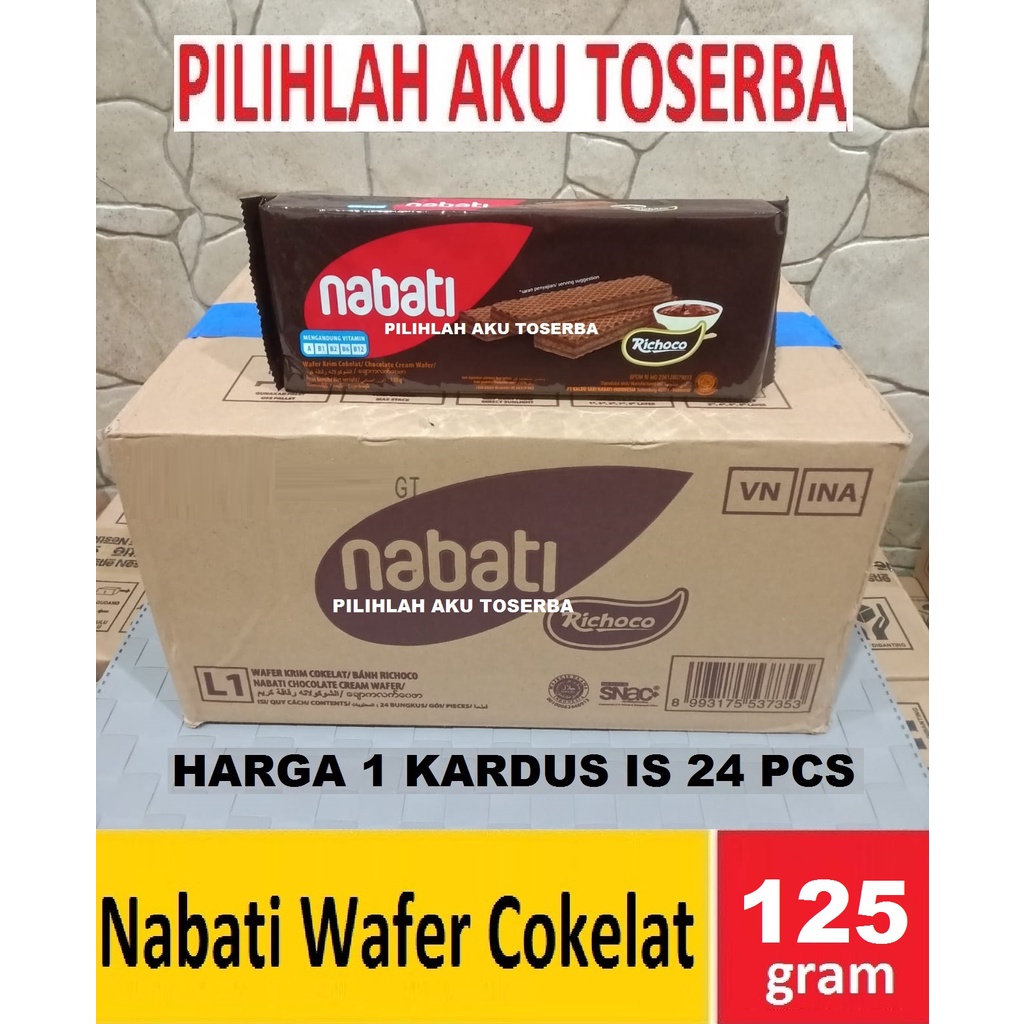 Jual Richoco Nabati Wafer Cokelat 125 Gr - ( Harga 1 Dus Isi 24 Pcs ) | Shopee Indonesia