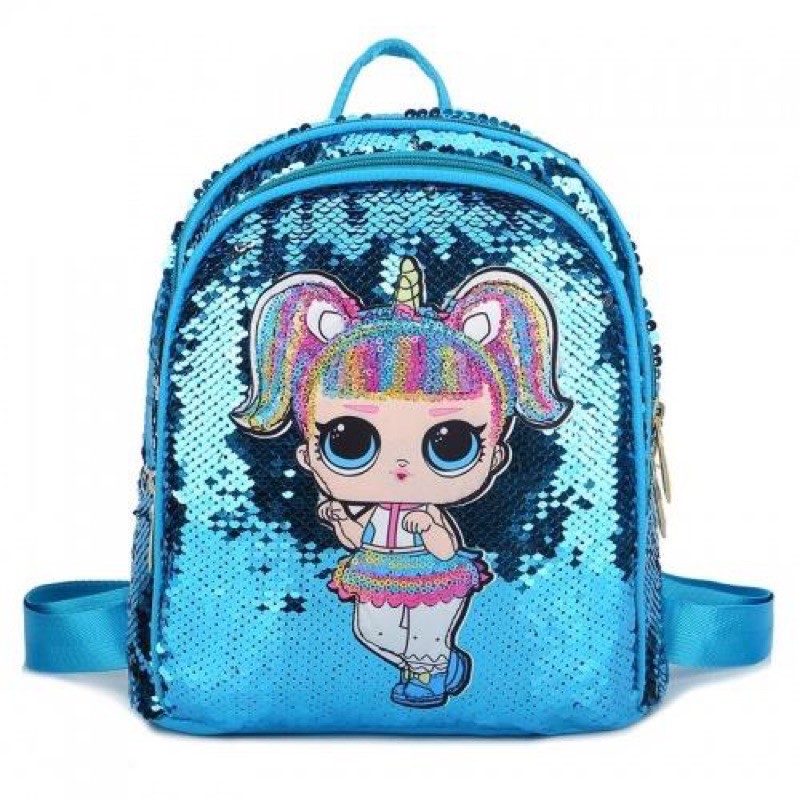 Tas Anak Perempuan Cantik Murah Lucu Motif SEQUIN LOL TAS RANSEL ANAK CEWE 2650 BLUE Shopee