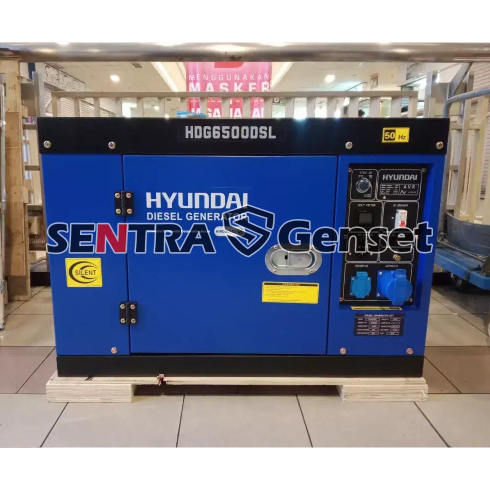 Genset Silent Diesel 5000 watt 5 KVA. Hyundai HDG 6500 DSL Shopee