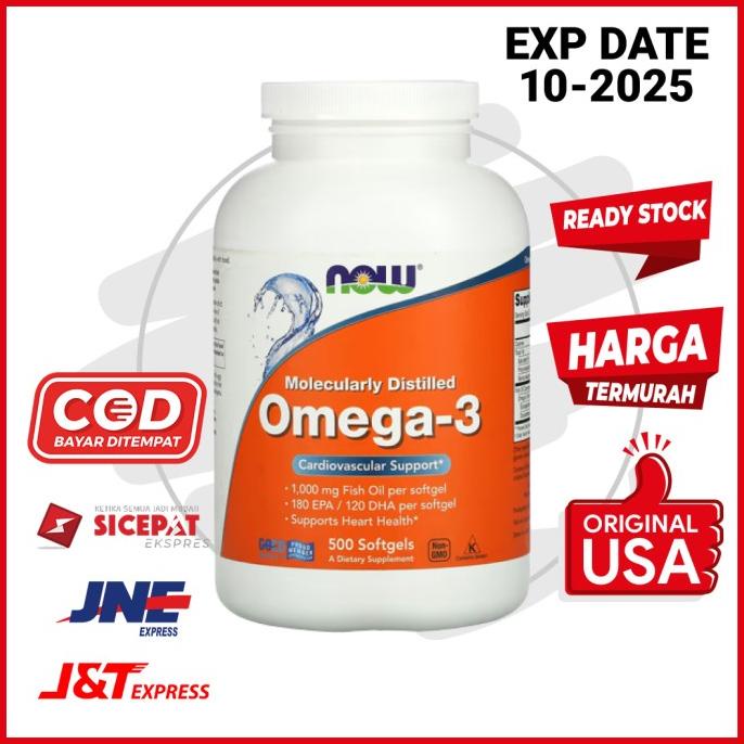 Jual Vitamin Omega 3 NOW Foods, Omega 3 180 EPA/120 DHA 500 Softgel