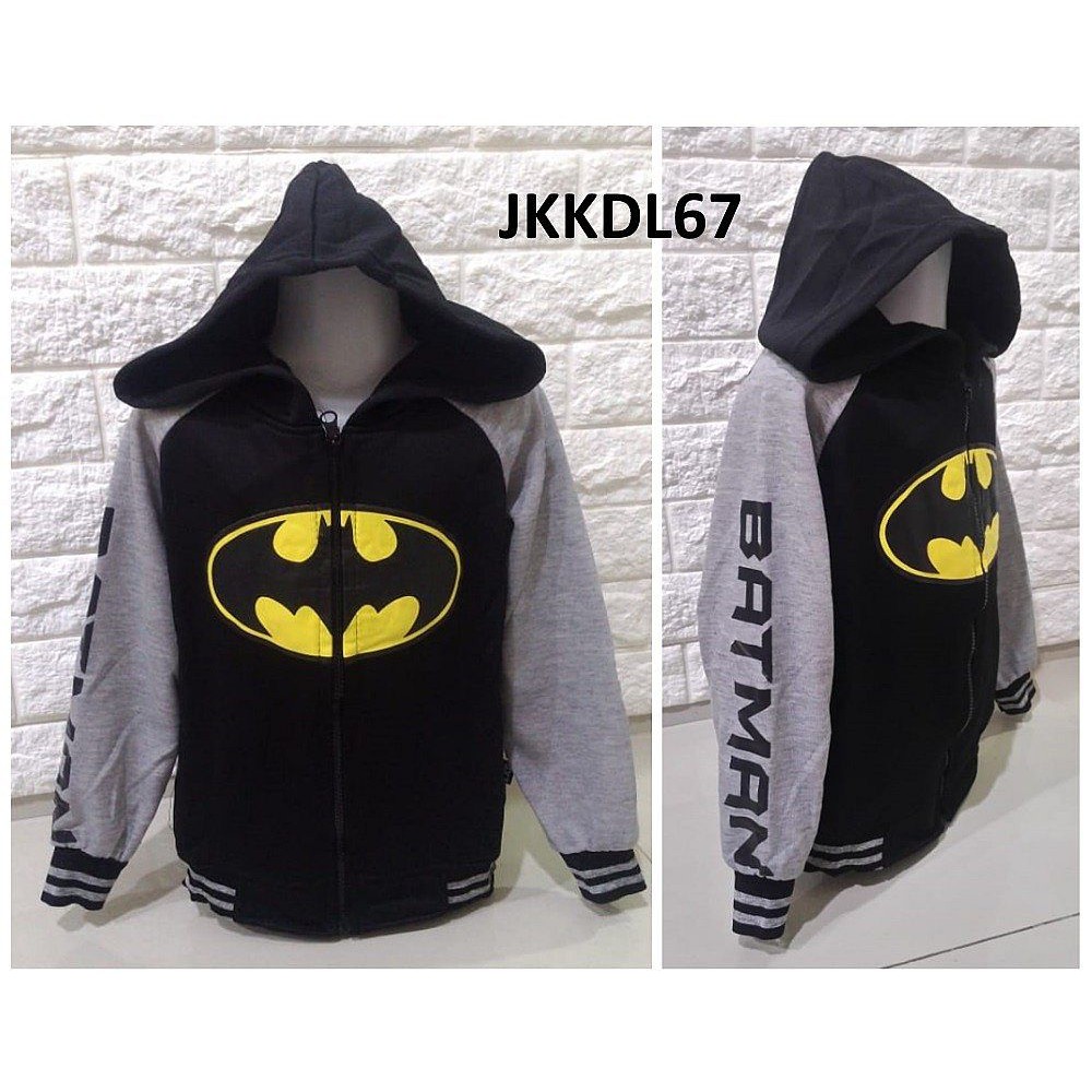 JKKDL67 Jaket Anak Laki Anak Cowok Batman Logo Black