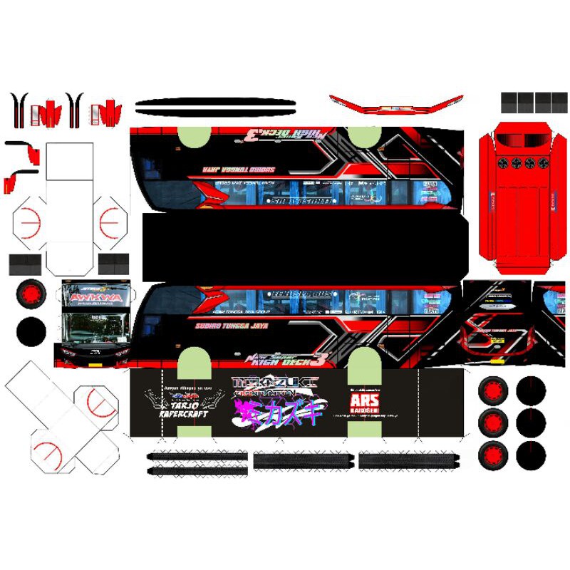 Papercraft Bus Stj papercraft among us