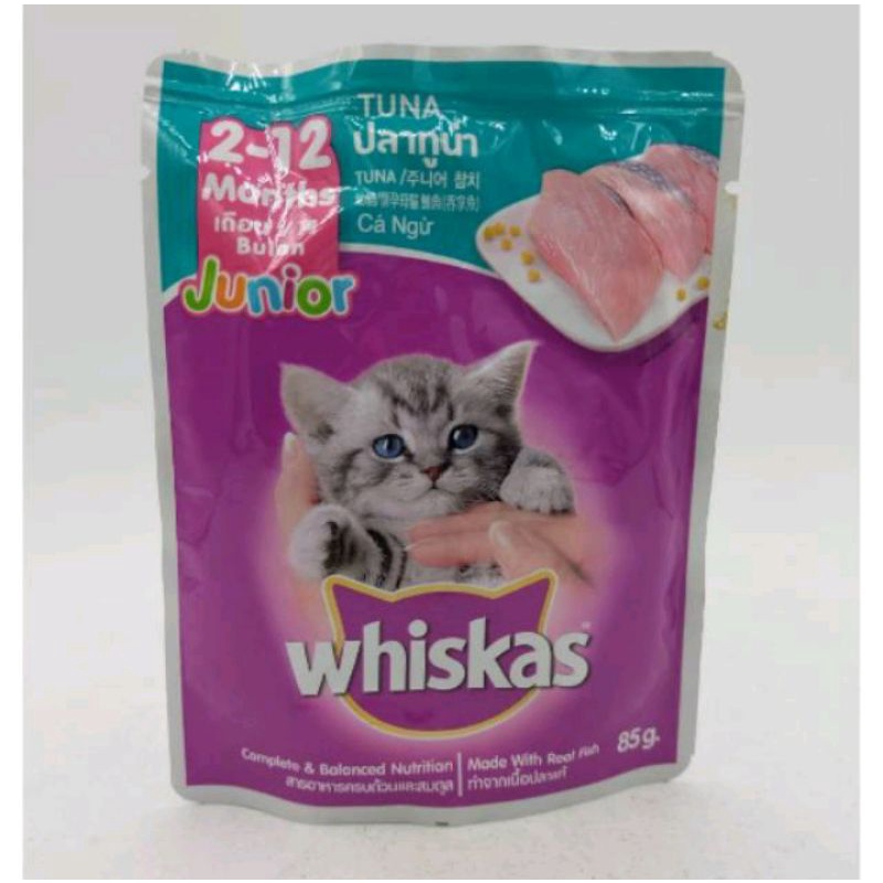 Jual Whiskas junior Tuna 80g makanan kucing basah Shopee Indonesia