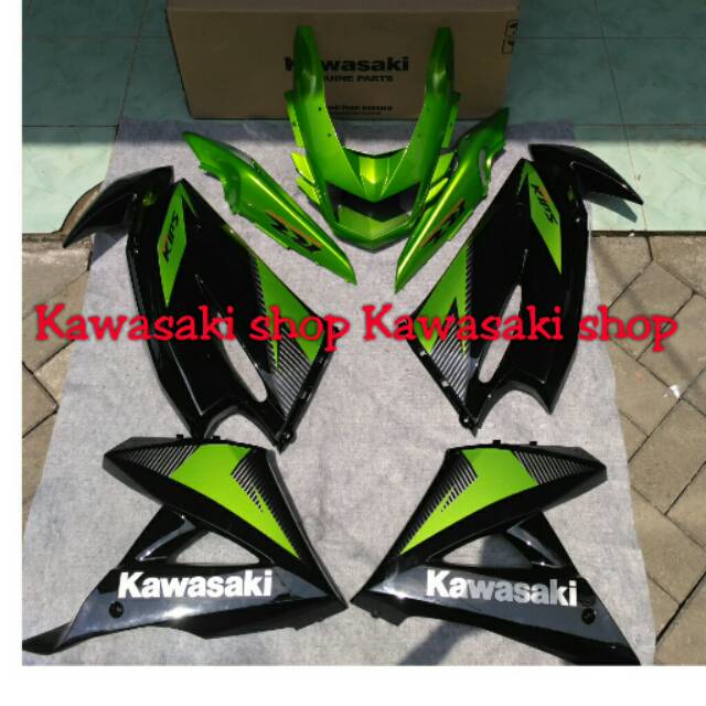 cover body fairing ninja rr new full set hijau original kawasaki dan