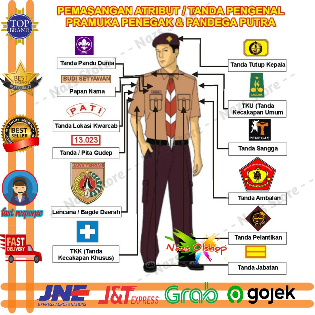 Jual Atribut Tanda Pengenal Pramuka Penegak dan Pandega Putra  Indonesia|Shopee Indonesia