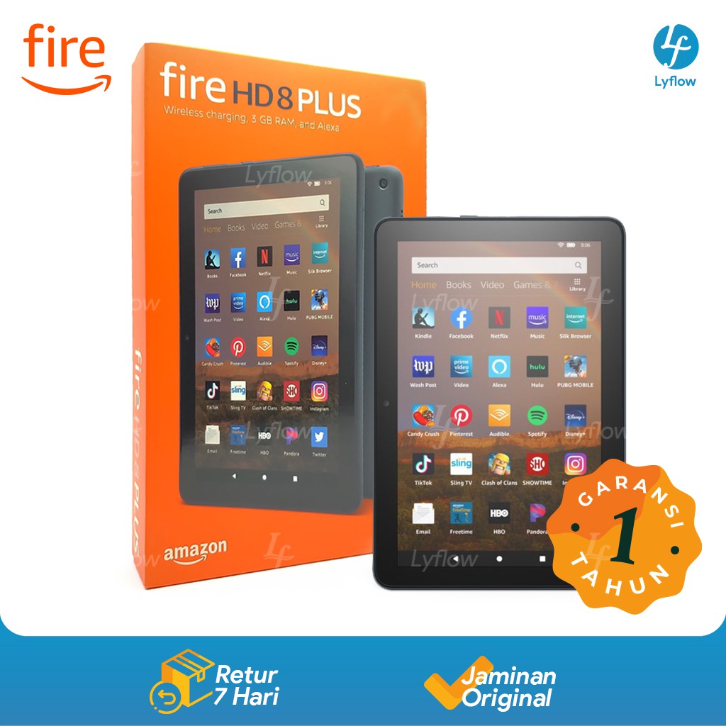Jual Amazon Fire Hd 8 Plus 8 Inch 64Gb / 32Gb Wireless Charging Tablet Ads Slate | Shopee Indonesia