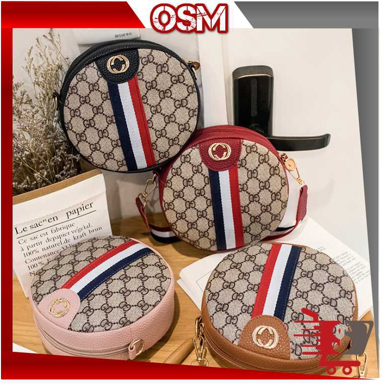 OSM T304 Tas Selempang GD Bulat / Tali 3 Warna / Tas