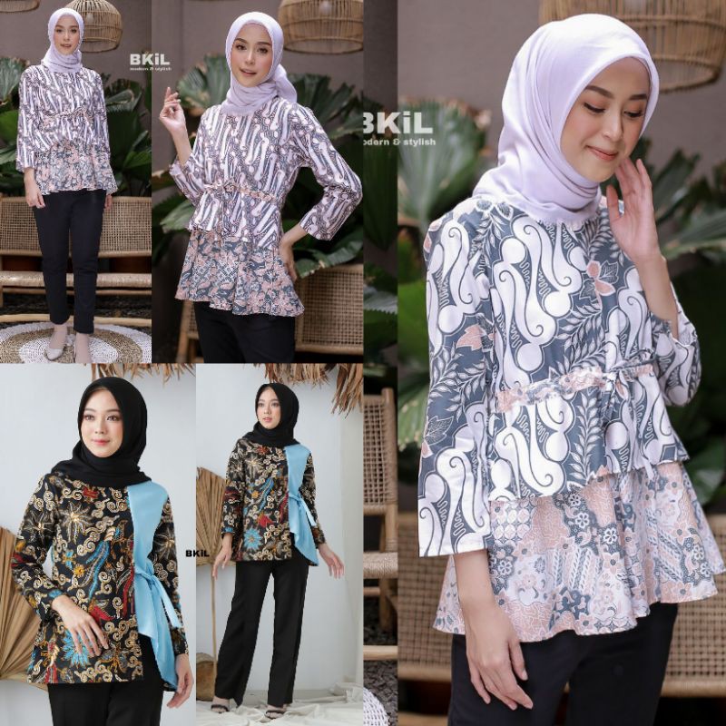 Atasan Batik Wanita Dolby Dolbi Dobby Dobbi Kombinasi Brokat Polos Katun ATBM Baron Murah
