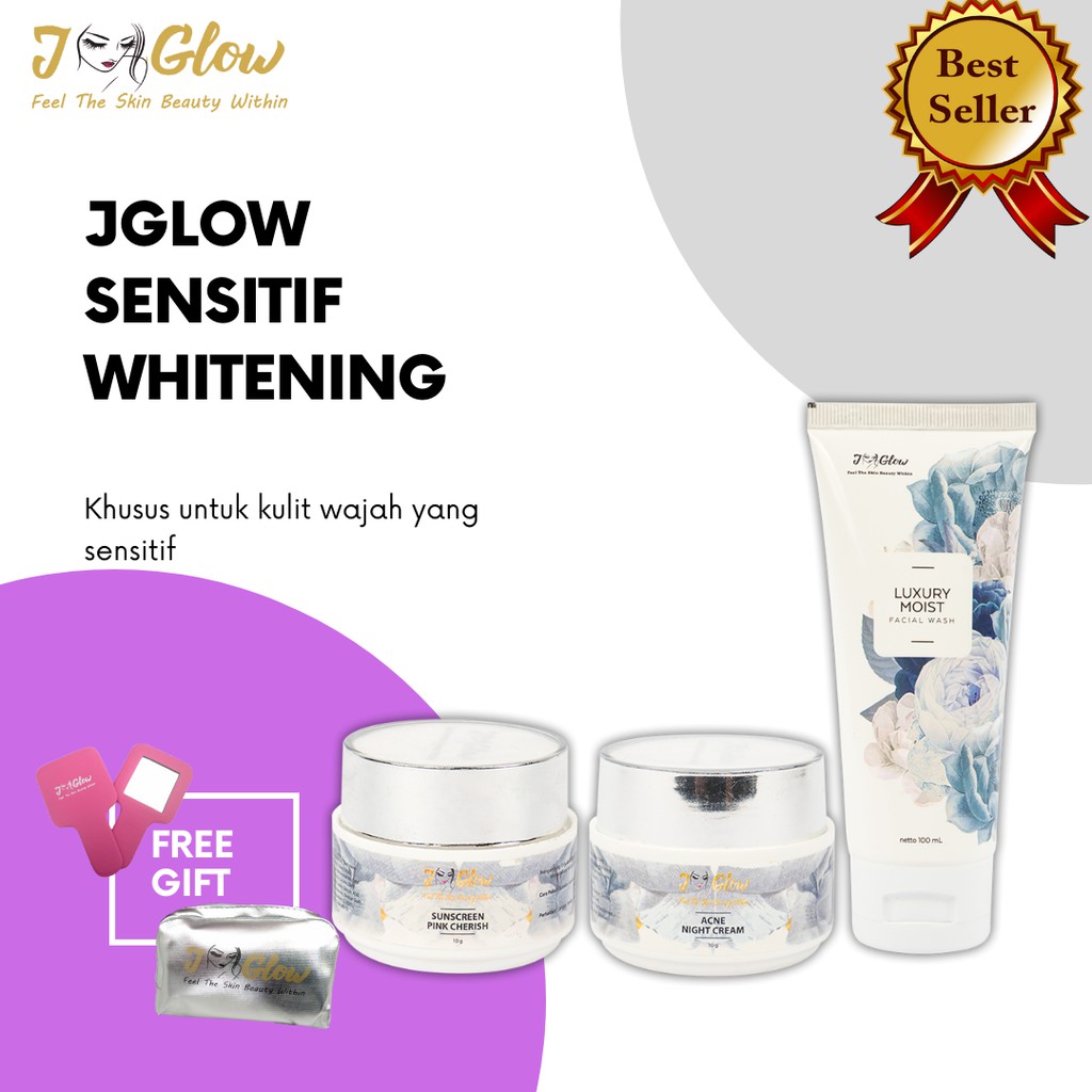 JGLOW PAKET SENSITIF WHITENING / Skincare / Perawatan