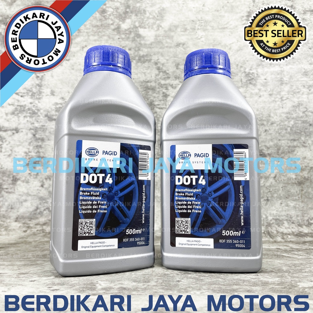 Jual MINYAK REM BRAKE FLUID BMW DOT 4 DOT4 MERK HELLA 500 ML HARGA