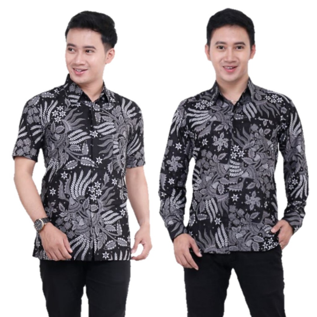 Atasan Batik Pria Lengan Panjang Kenongo Hem Padi Pekalongan M L XL