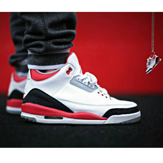 Jual Sepatu Nike Air Jordan 3 Retro Fire Red Premium Original Spt | Shopee Indonesia