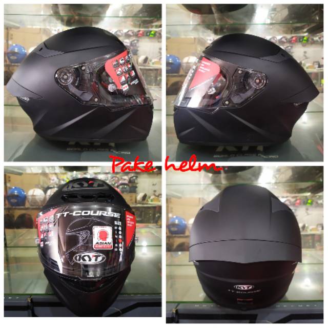 Jual HELM KYT TT COURSE BLACK DOFF HELM KYT TTC PLAIN MATT BLACK KYT