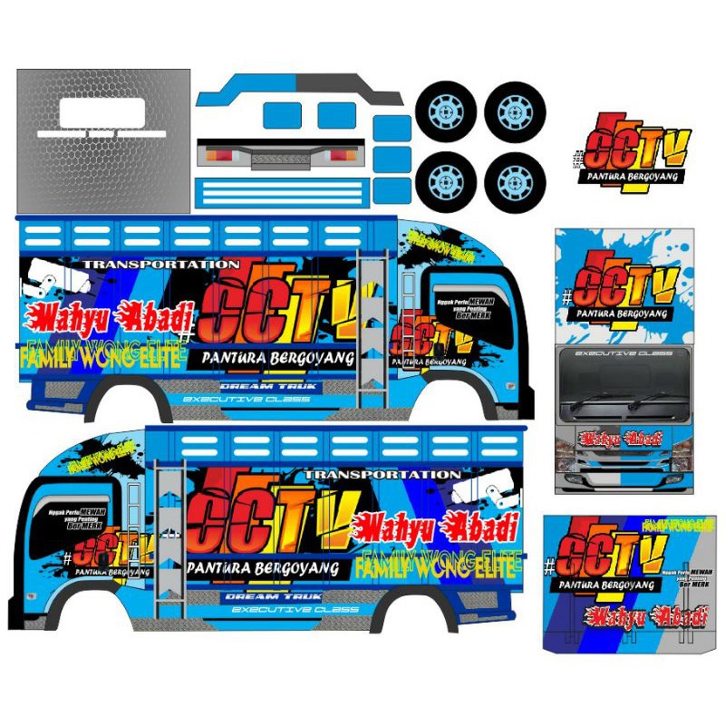 STIKER anti air MINIATUR WAHYU ABADI TRUCK OLENGCCTVCOD Shopee