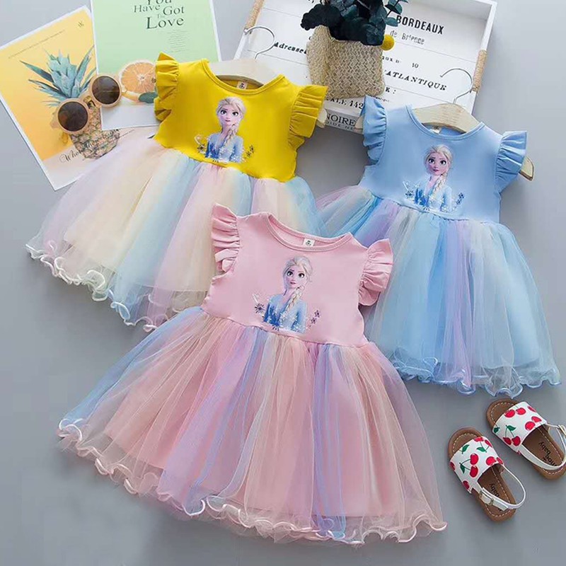 Jual Dress anak import / Dress Tutu / gaun pesta anak perempuan frozen