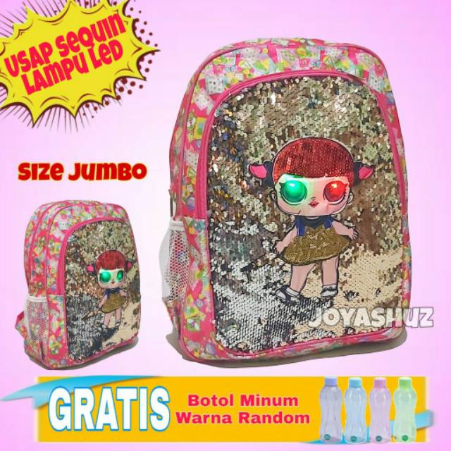 TAS LOL LED Usap Sequin LED / Tas Anak Tk / Tas Payet / Tas Bling Bling / Joyashuz Shopee