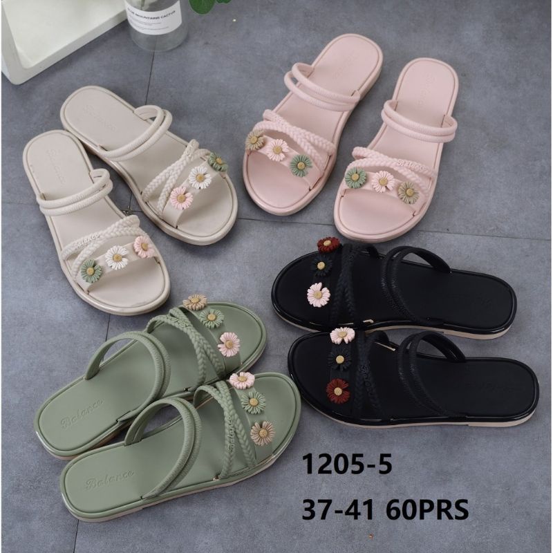 SANDAL WANITA JELLY KARET BUNGA (IMPORT) BALANCE CMS1205
