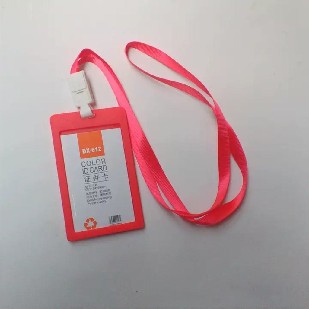 Lanyard ID Card (Name Tag+Tali) Merah Shopee Indonesia