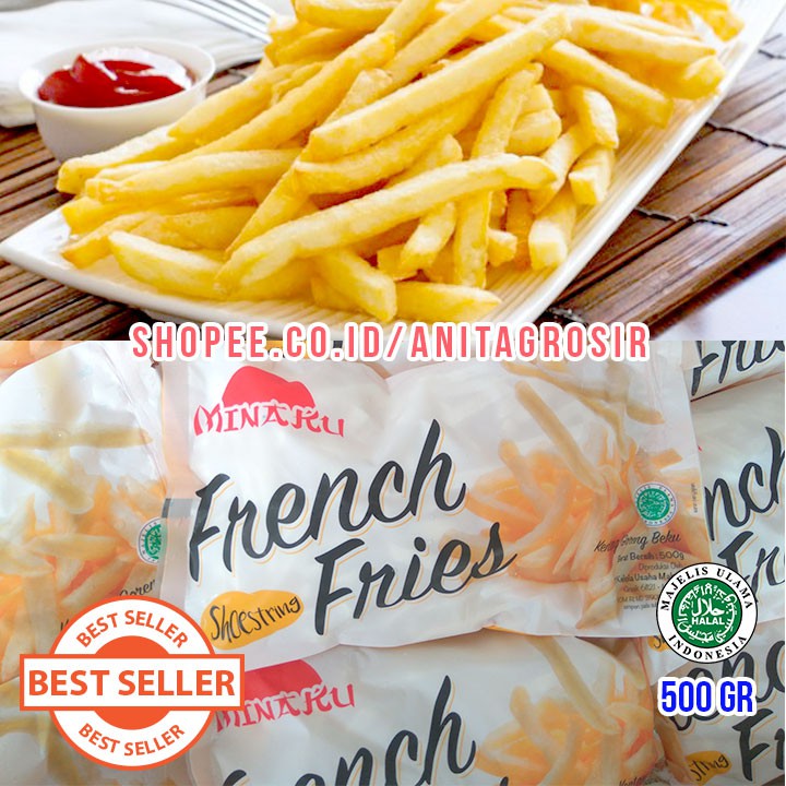 MINAKU Kentang Goreng Shoestring 500gr Cemilan Halal Favorit Anak