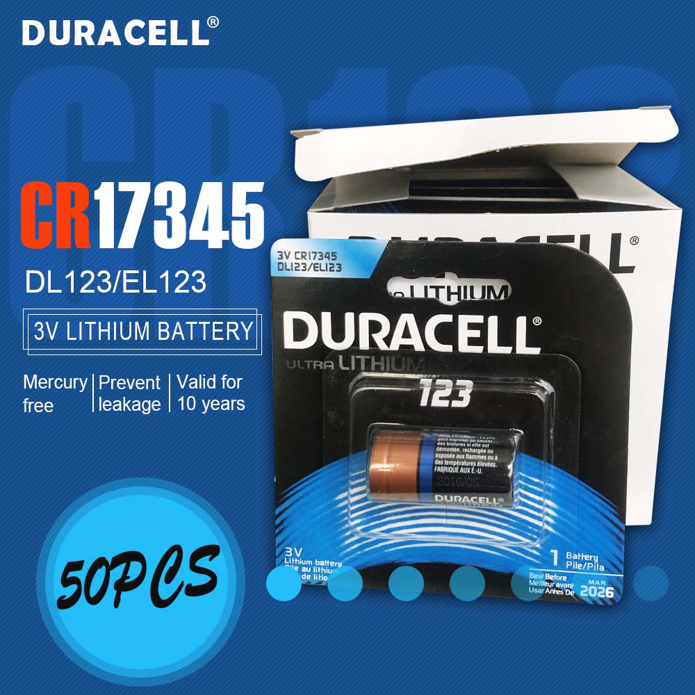 Jual Super Sale 50Pcs New Original Duracell 3V 1550Mah Lithium Battery Cr123 Cr123A Cr17345 16340 Cr | Shopee Indonesia
