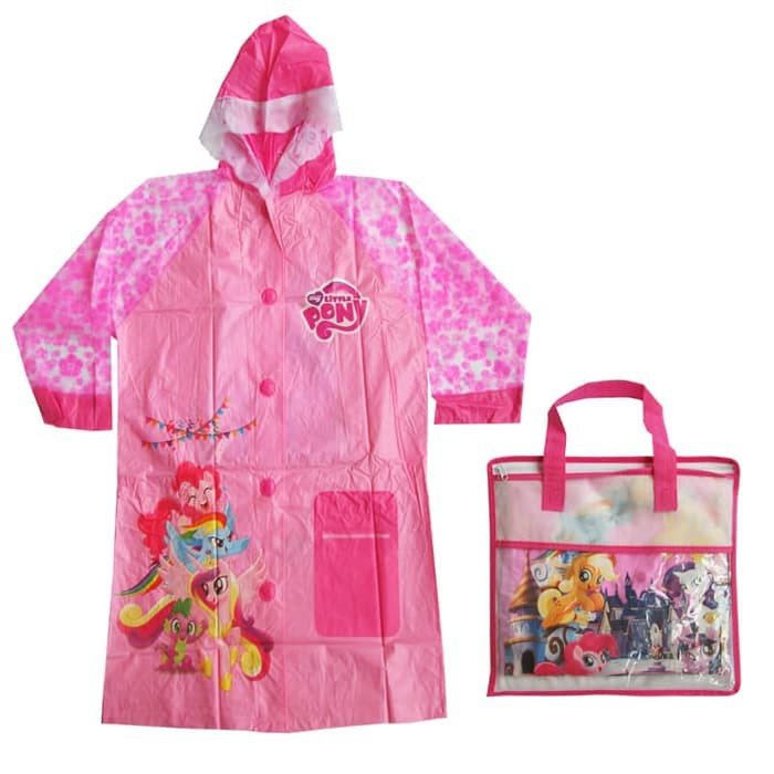 Jas Hujan Anak Terusan Kuda Little pony tas bukaan belakang ransel Shopee Indonesia